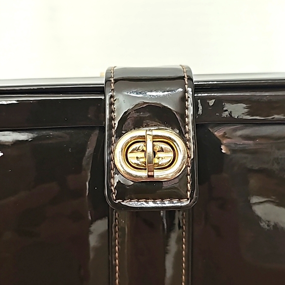 Vintage Patent Dark Brown Handbag 👜 - Picture 5 of 5